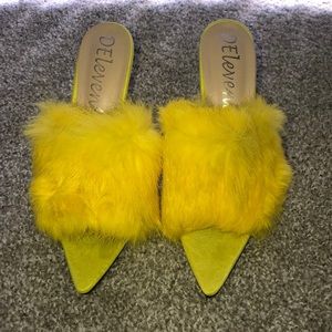 Brand new fur heels